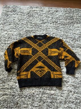 Vintage Icelandic Geometric Wool Sweater